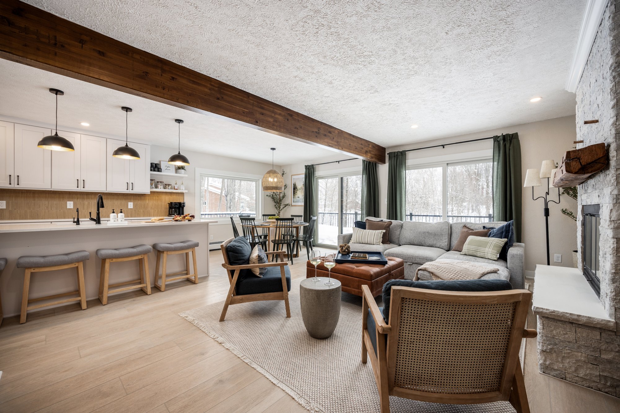 Birch + Still open concept living space