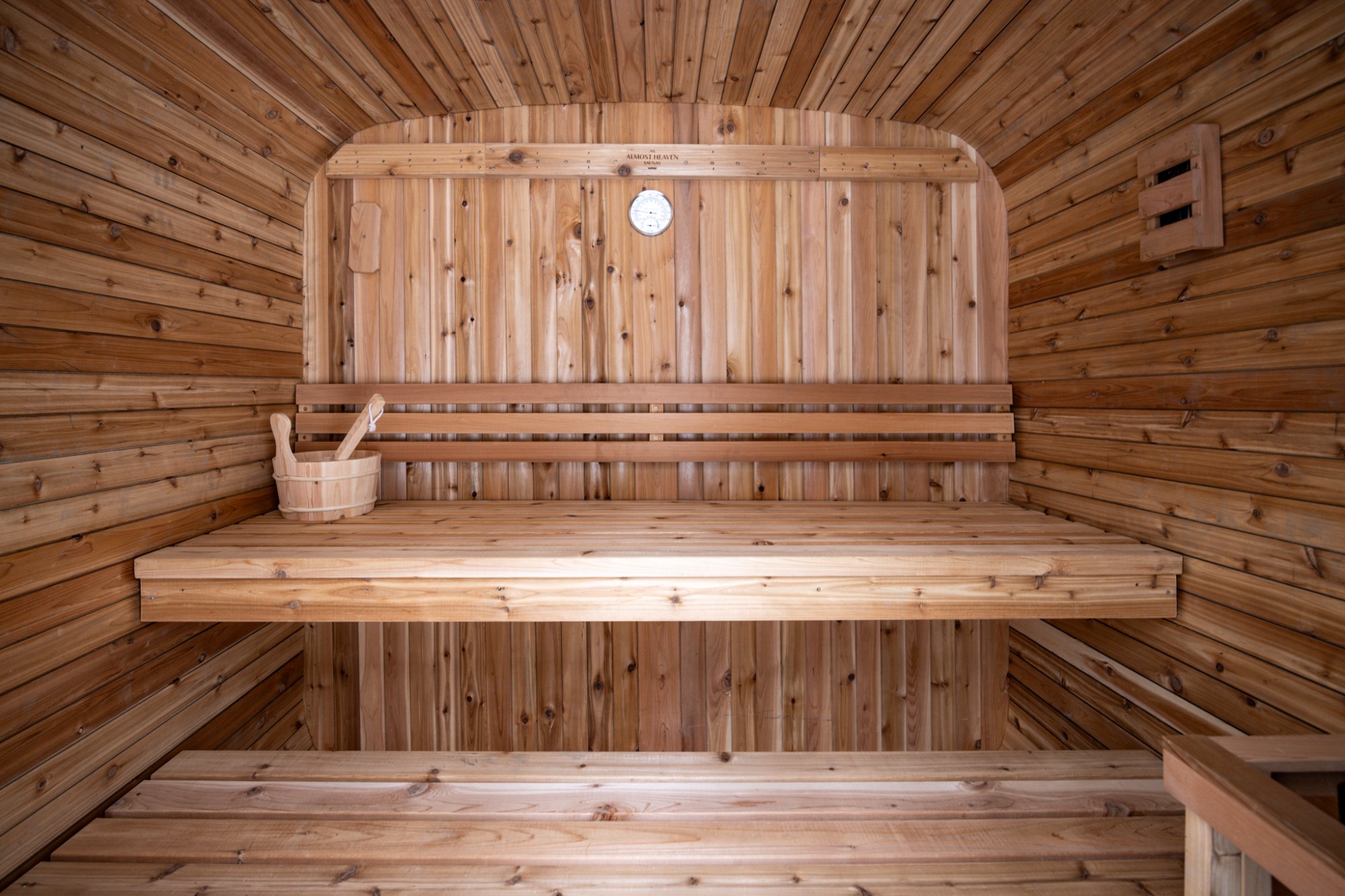 Cedar barrel sauna