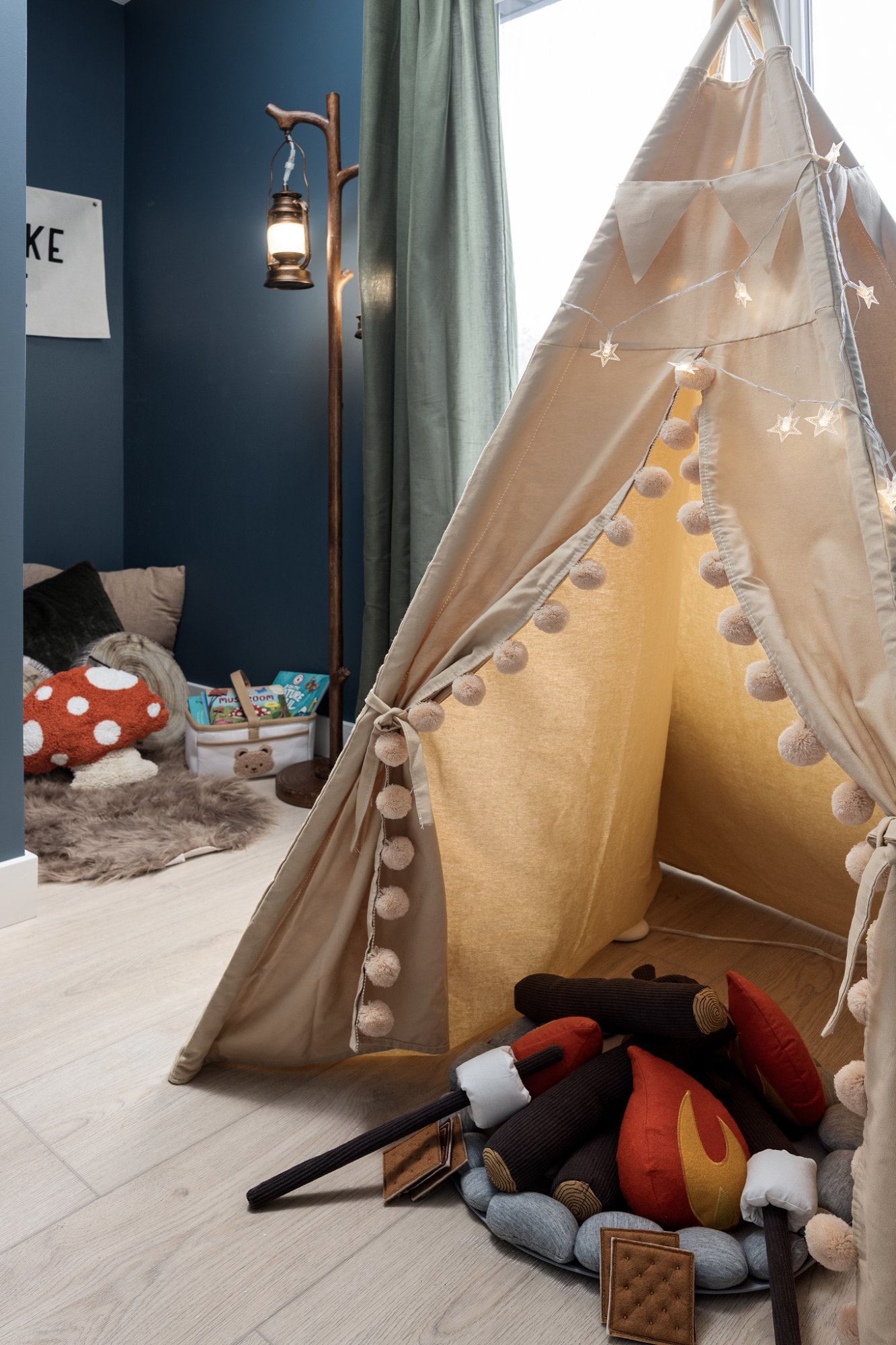 Kids play tepee
