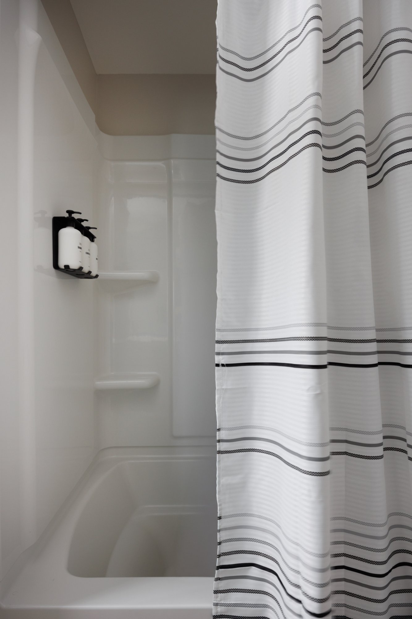 Navy vanity with gold fixtures